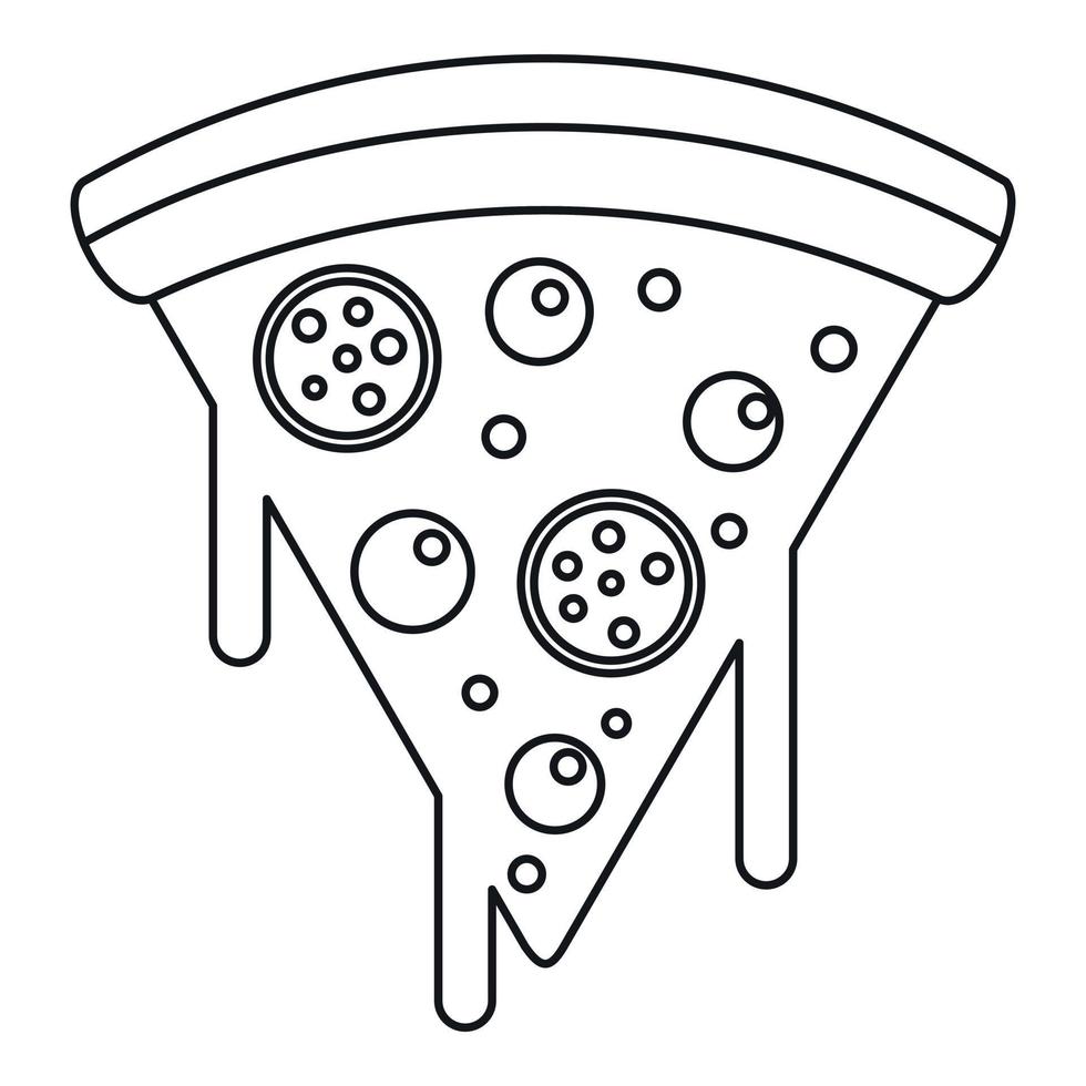 Stück Pizza mit geschmolzenem Käse-Symbol, vektor