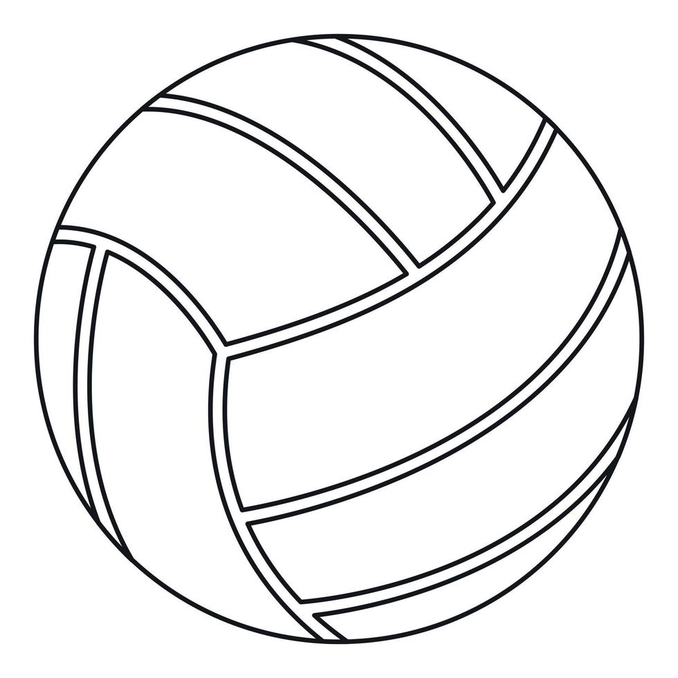 volleyboll boll ikon, översikt stil vektor