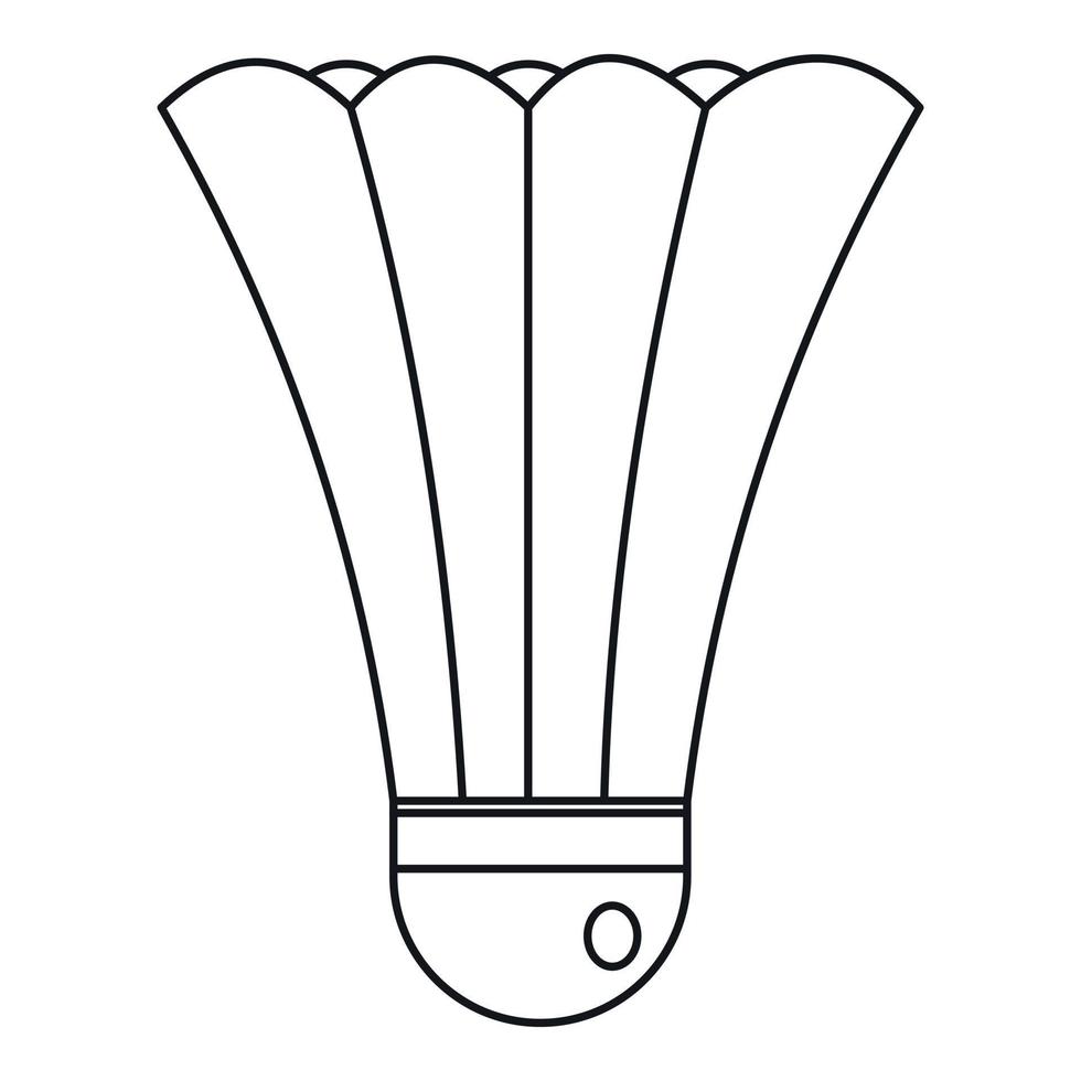 fjäderboll ikon, översikt stil vektor