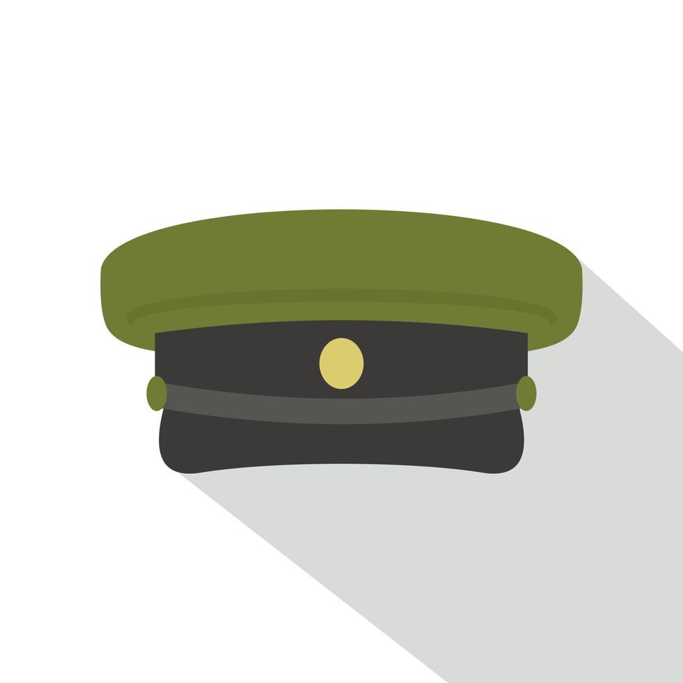 militär hatt ikon, platt stil vektor