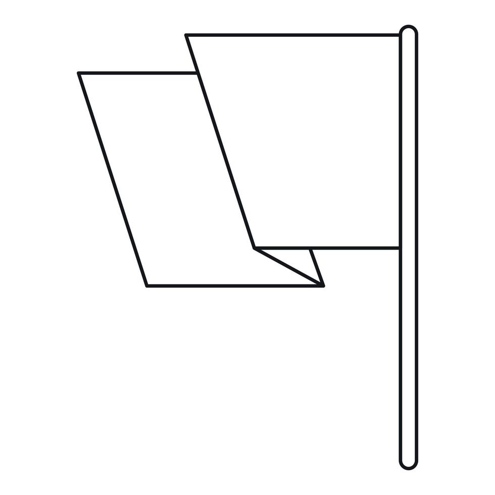 flagga ikon, översikt stil vektor