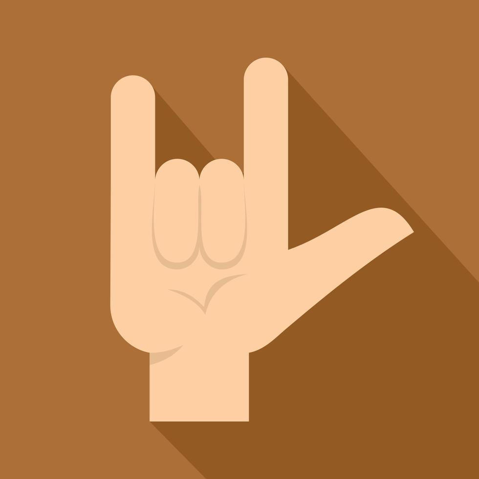 Rock-Gesten-Symbol, flacher Stil vektor
