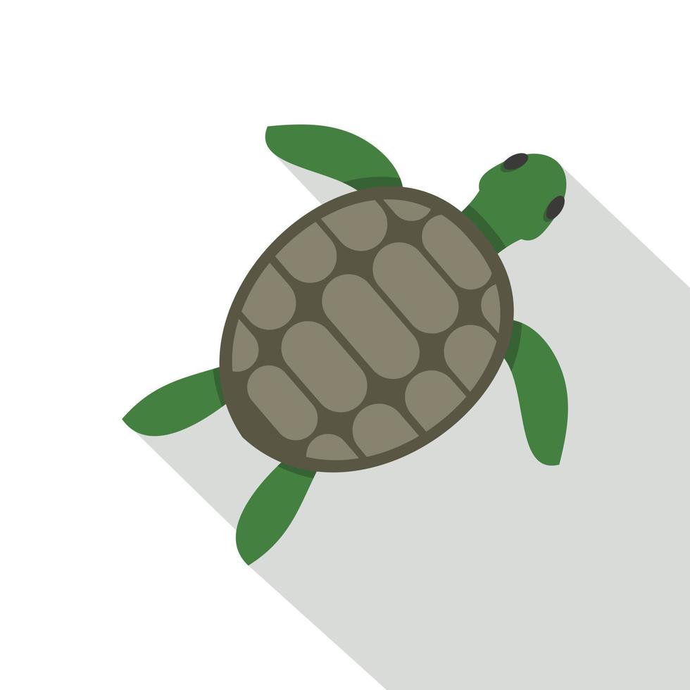 grön hav sköldpadda ikon, platt stil vektor