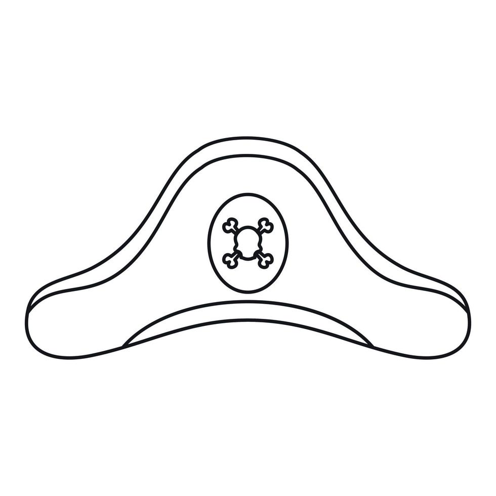 Piratenhut-Symbol, Umrissstil vektor