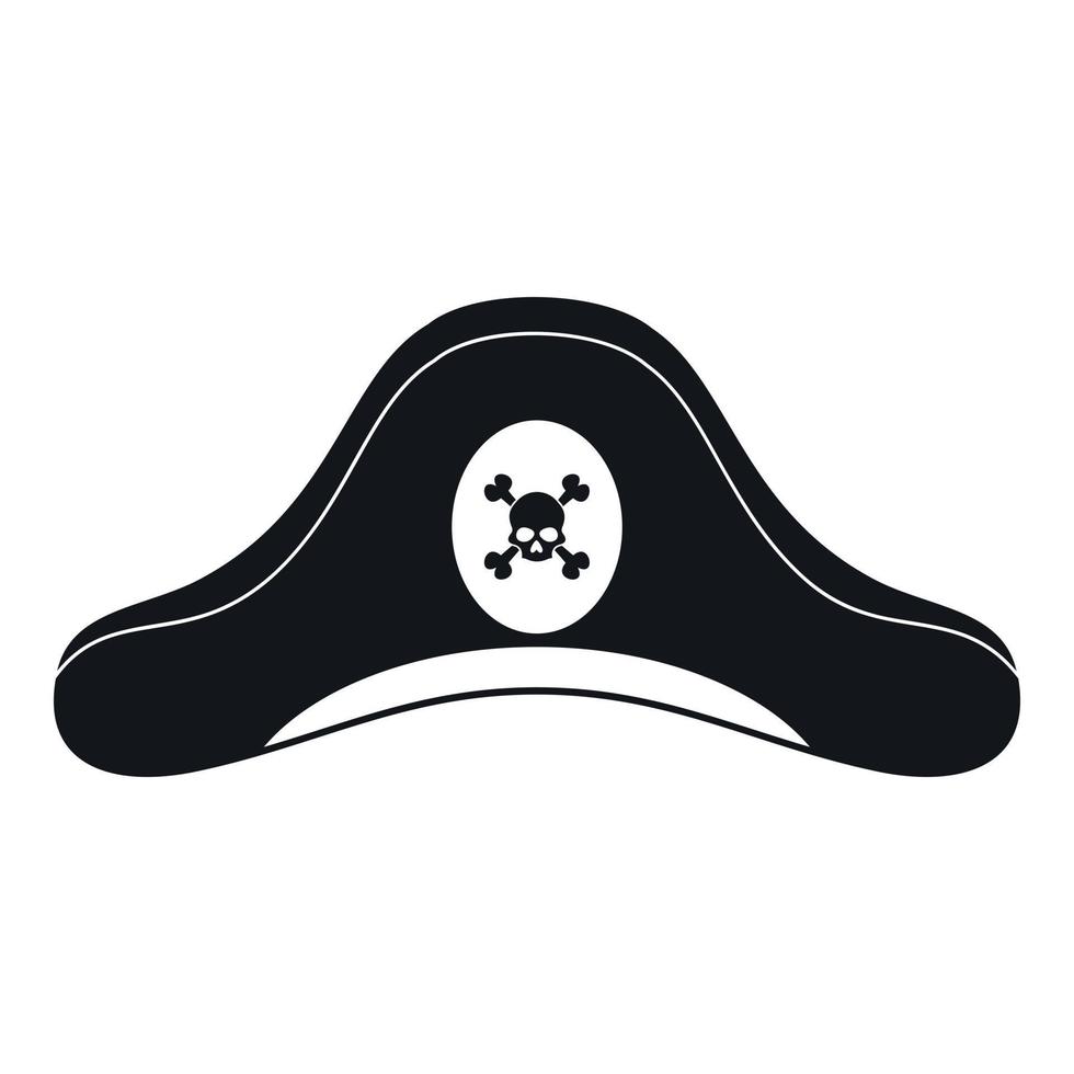 pirat hatt ikon, enkel stil vektor