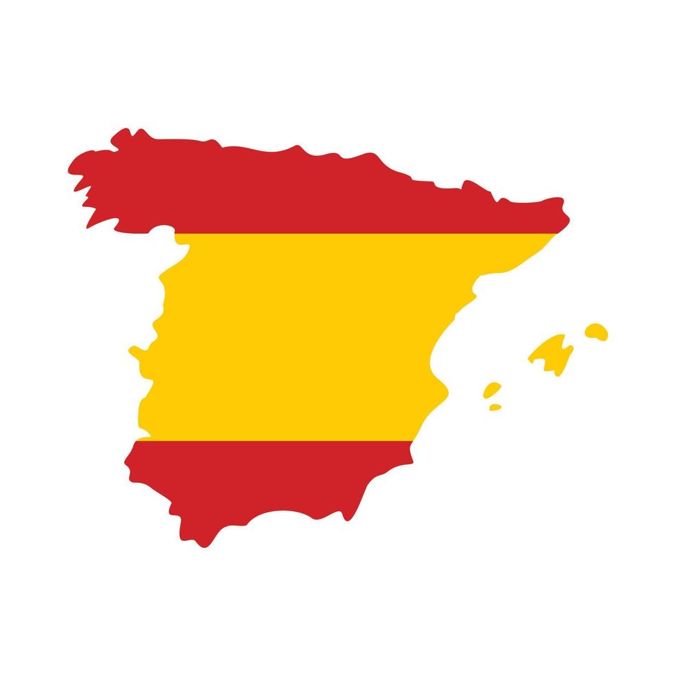 Karte von Spanien-Symbol, flacher Stil vektor