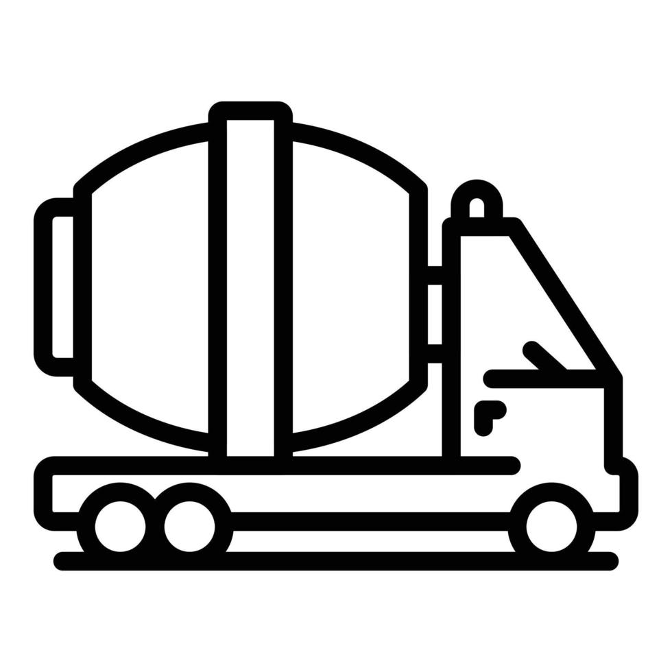 Zement-LKW-Symbol Umrissvektor. Mischmaschine vektor