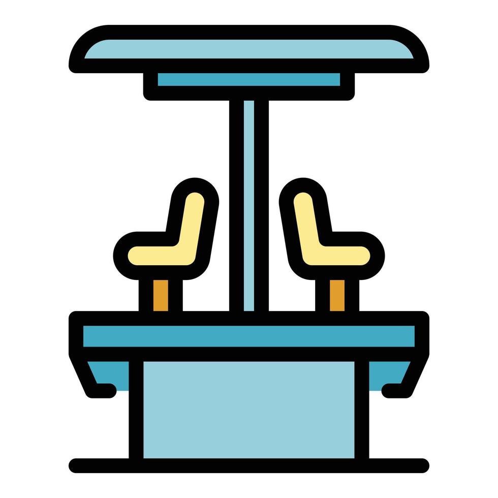 karusell med säten ikon Färg översikt vektor