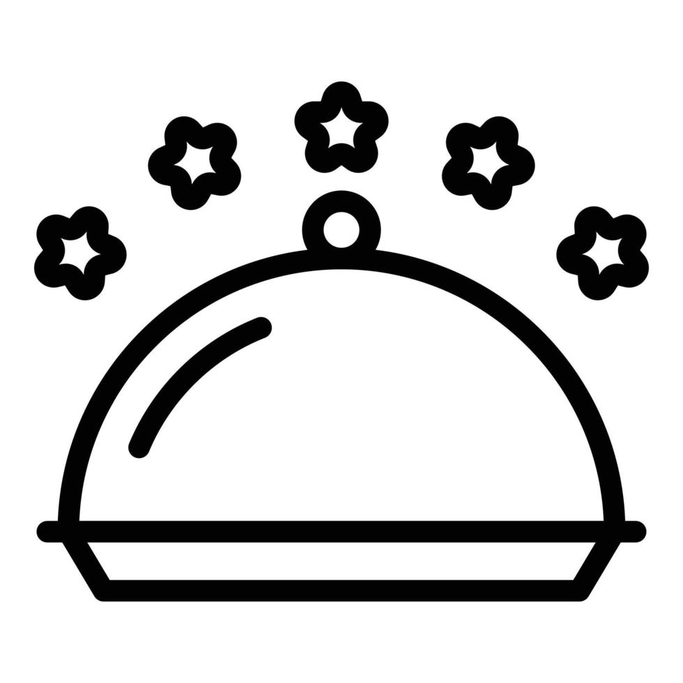 Tablett-Restaurant-Symbol Umrissvektor. Arbeitsessen vektor