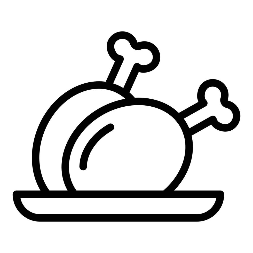 Huhn Essen Symbol Umriss Vektor. Beinfleisch vektor