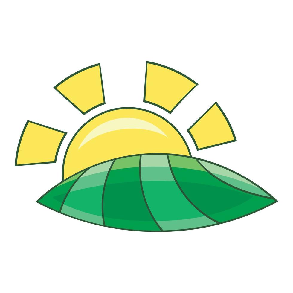 Morgensonnenaufgang-Symbol, Cartoon-Stil vektor