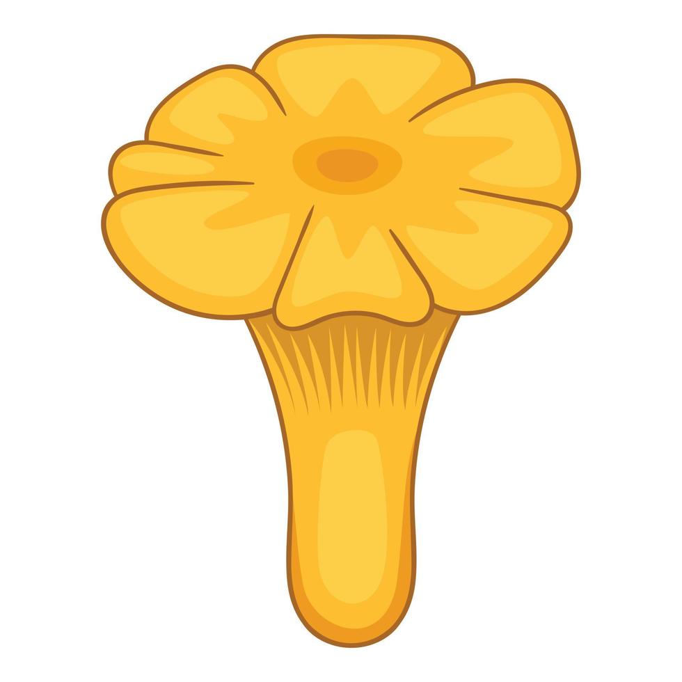 kantarell svamp ikon, tecknad serie stil vektor