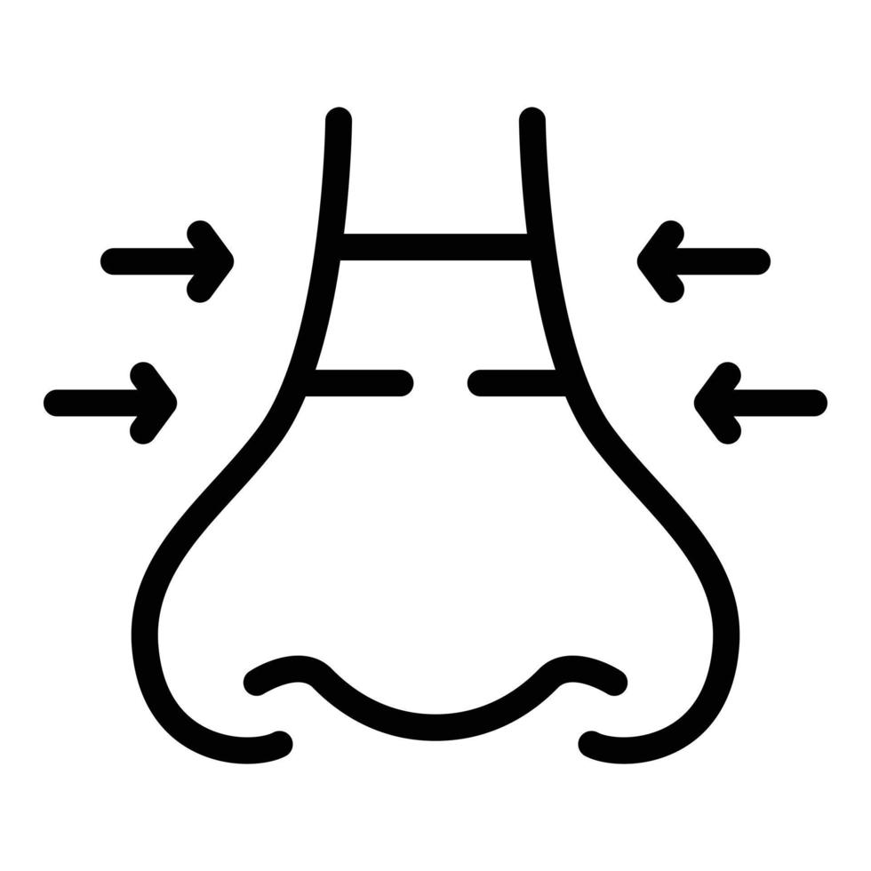 Seitenrhinoplastik Symbol Umrissvektor. Gesichtsoperation vektor