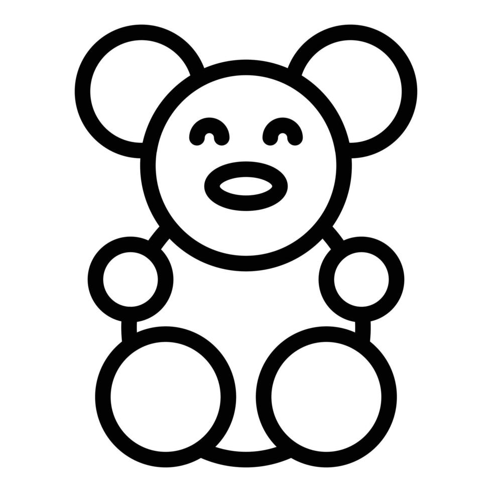 Bär Spielzeug Symbol Umrissvektor. weicher Teddy vektor