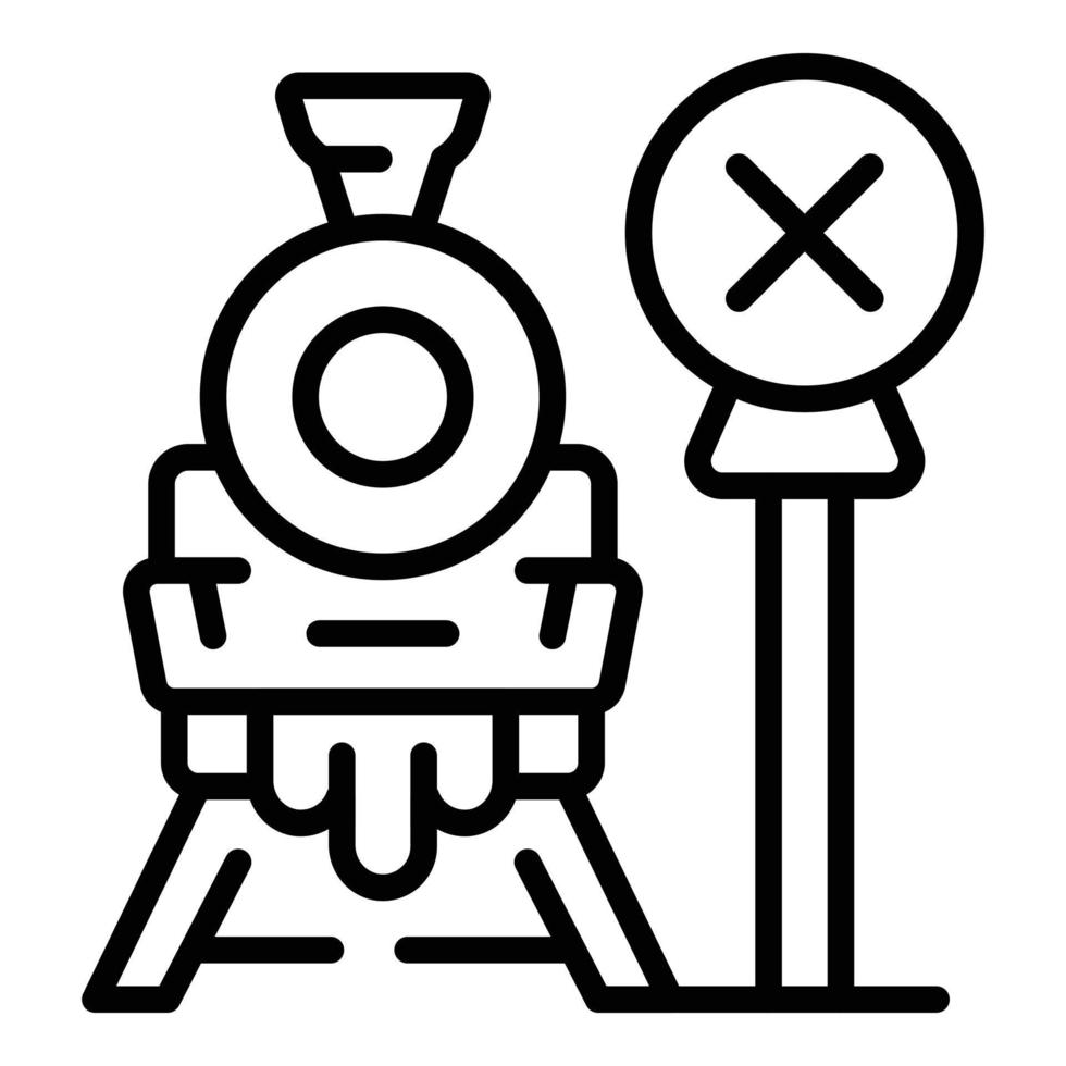 Bahnhof Symbol Umriss Vektor. Verkehrsschranke vektor