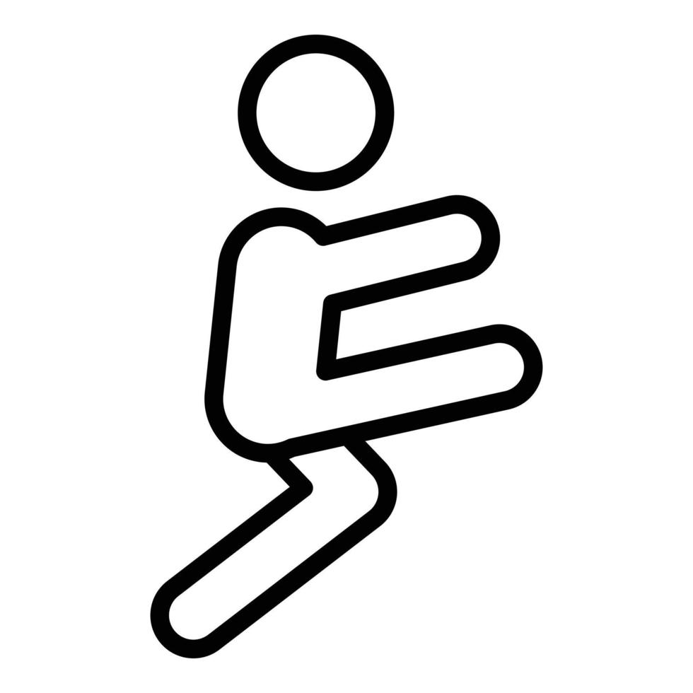 Fußkick-Symbol Umrissvektor. Verteidigung Karate vektor