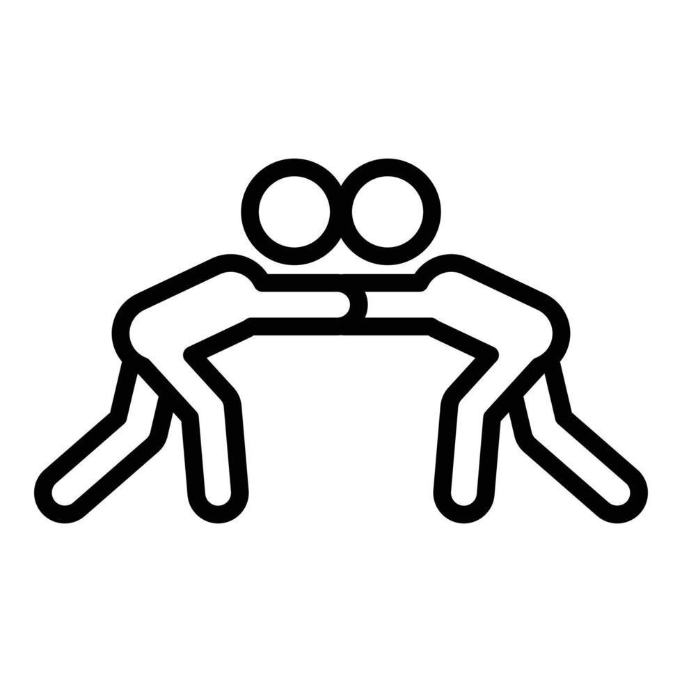 Judo-Kampf-Symbol Umrissvektor. Menschenverteidigung vektor