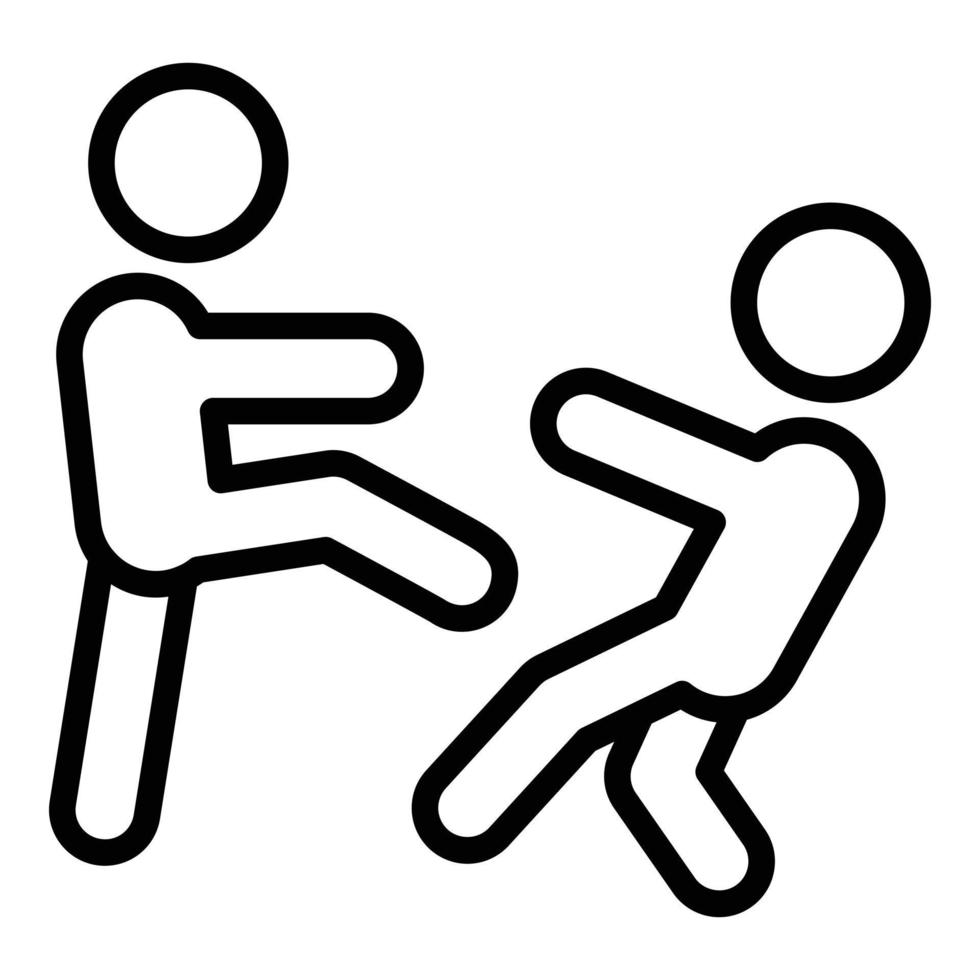 Straßen-Knockout-Symbol Umrissvektor. Verteidigungskick vektor