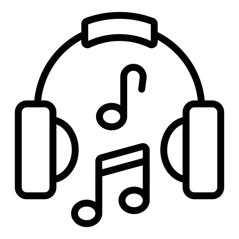 musik lyssna skicklighet ikon översikt vektor. påfrestning terapi vektor