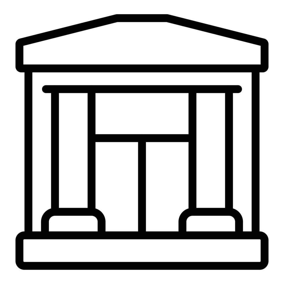 byggnad Bank ikon översikt vektor. finansiell hus vektor