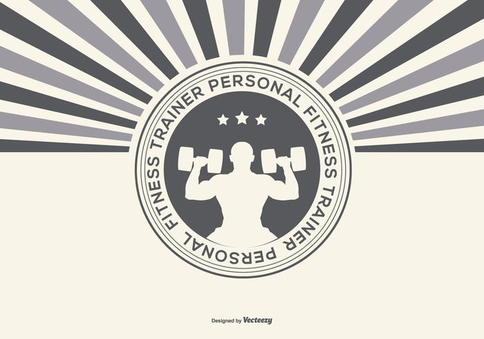 Retro Personlig Fitness Trainer Illustration vektor