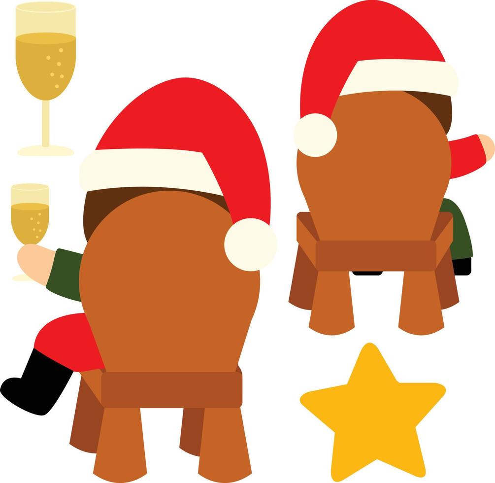 weihnachtsfest abendessen party illustration vektor clipart