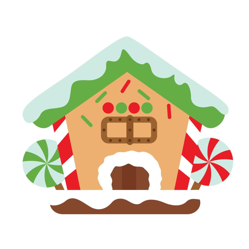 niedliche weihnachtslebkuchenhauskekse illustration vektor clipart