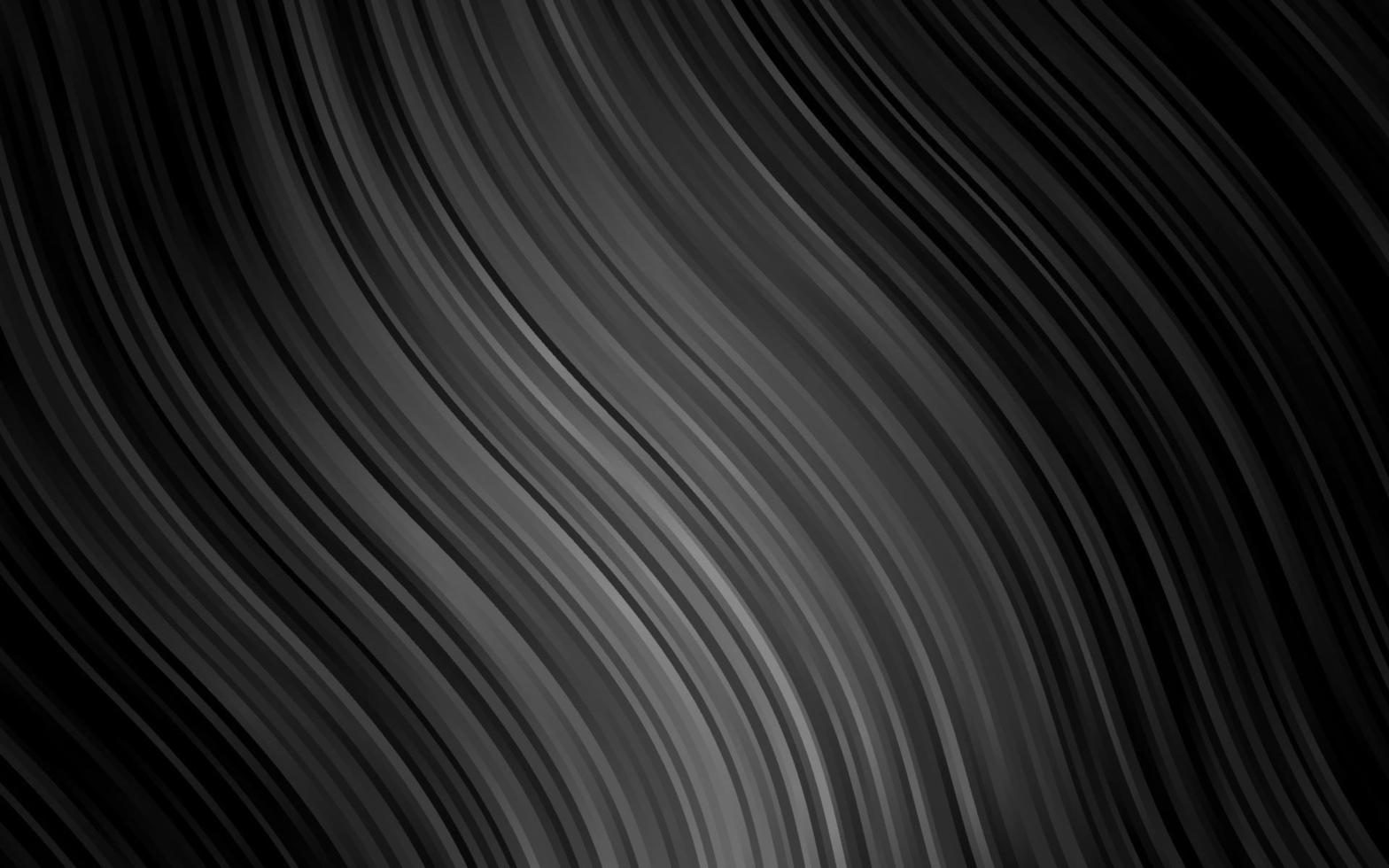 dunkles Silber, grauer Vektorhintergrund mit gebogenen Linien. vektor