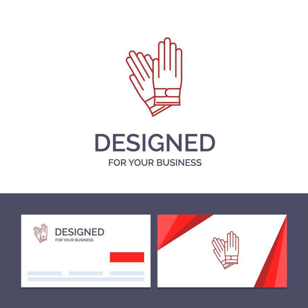 kreativ företag kort och logotyp mall handskar byggnad konstruktion reparera vektor illustration