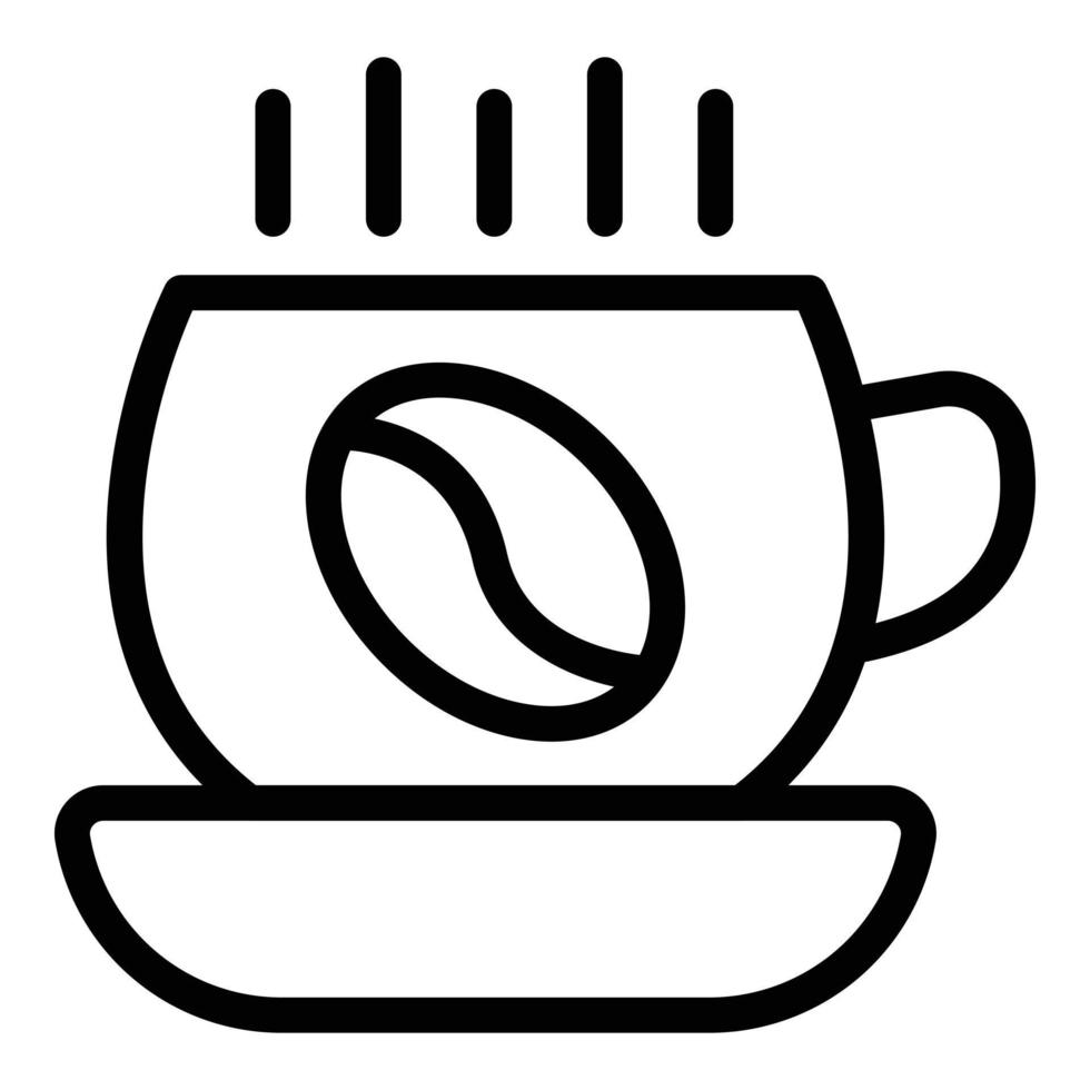 heiße Kaffeetasse Symbol Umrissvektor. Schokoladenbrunnen vektor