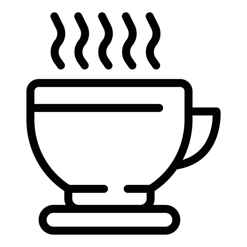 heiße Kaffeetasse Symbol Umrissvektor. Herbergszimmer vektor