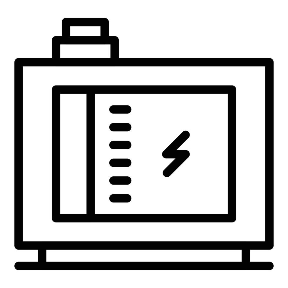 Symbol-Umrissvektor für tragbare Maschinen. Gasenergie vektor