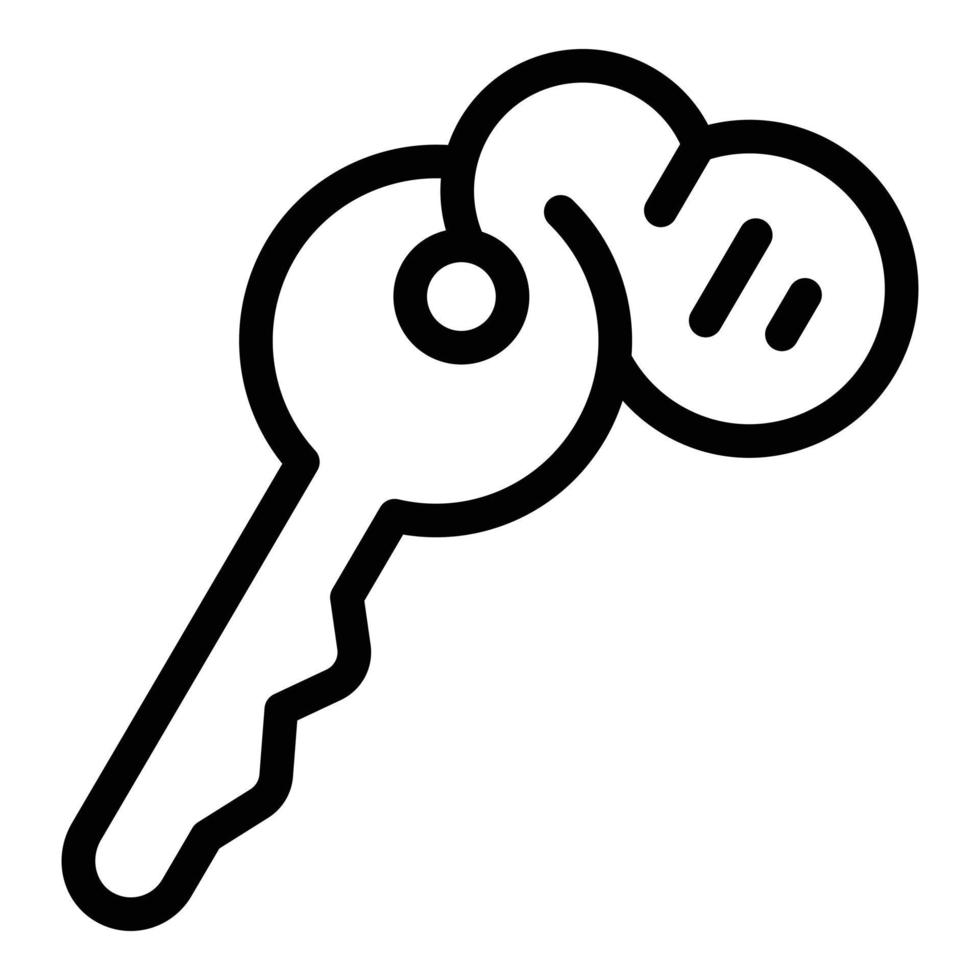 Schlüsselraum-Symbol Umrissvektor. soziale Herberge vektor