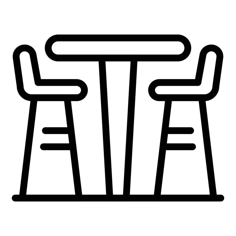 Tisch Barhocker Symbol Umrissvektor. moderner Stuhl vektor