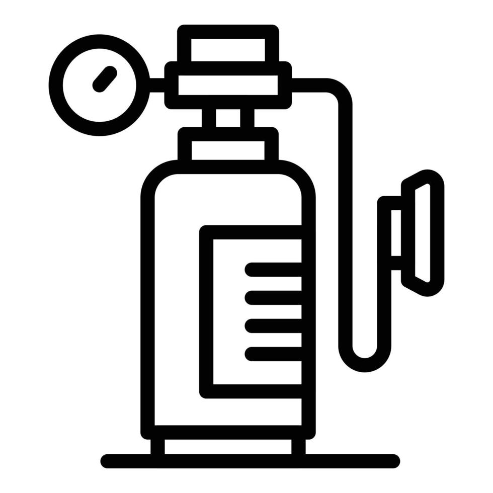 Symbol Umrissvektor für Sauerstoff-Atemtank. medizinischer Konzentrator vektor