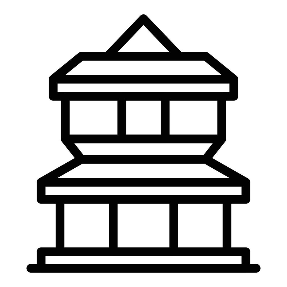 Skyline-Tempel-Symbol Umrissvektor. reise nach nepal vektor