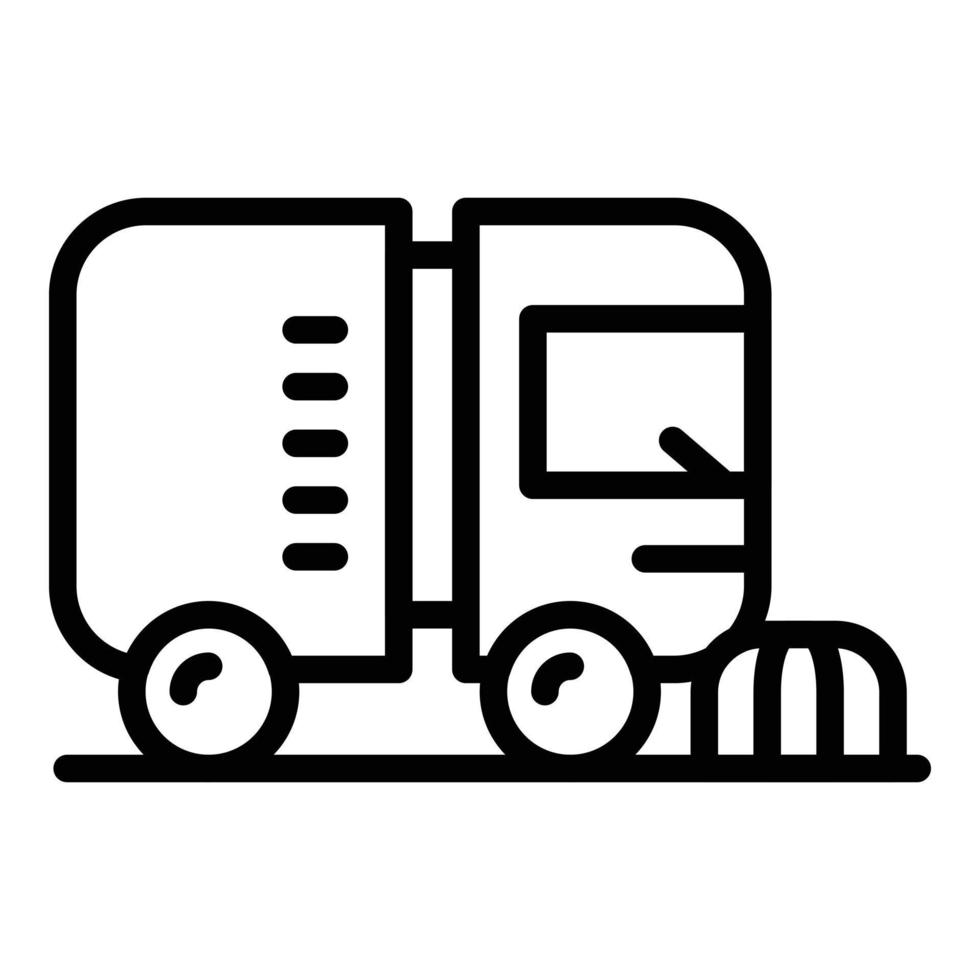 sauberer LKW-Symbol-Umrissvektor. Straße sauber vektor