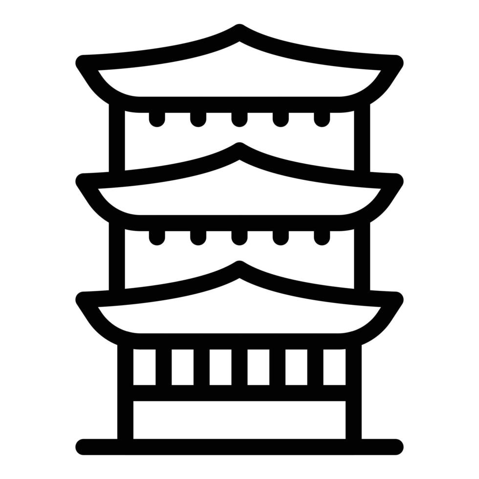 neuer Pagoden-Icon-Umrissvektor. japanisches Kyoto vektor