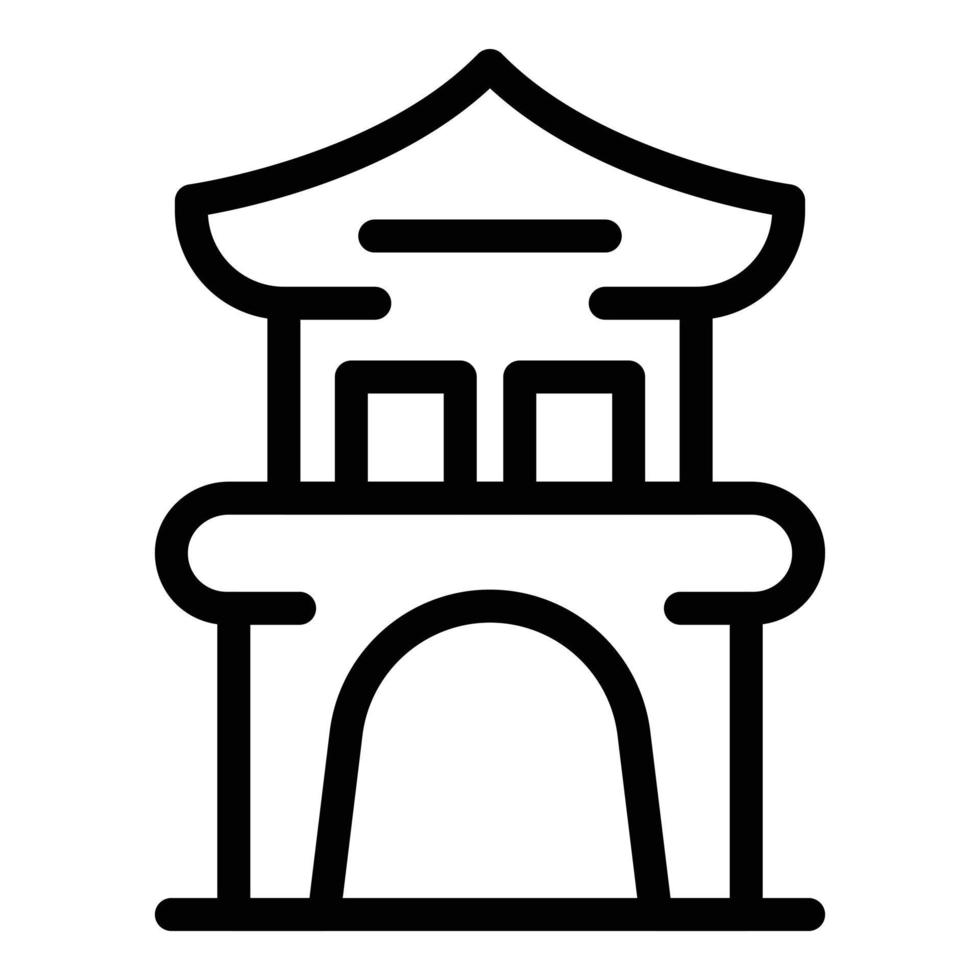 Stadthaus Symbol Umrissvektor. japanisches Kyoto vektor