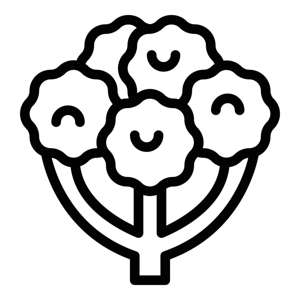 veganer Blumensymbol-Umrissvektor. Ernährung vektor