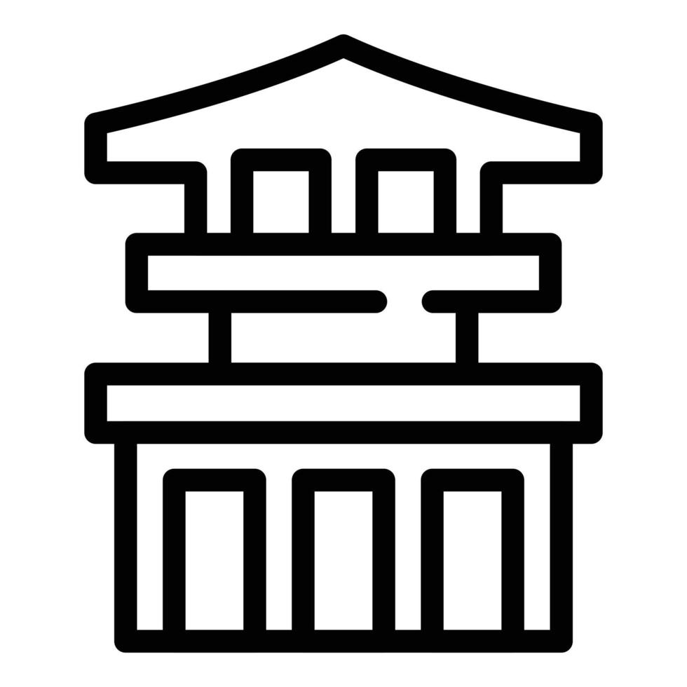 japanischer Haussymbol Umrissvektor. japanisches Kyoto vektor