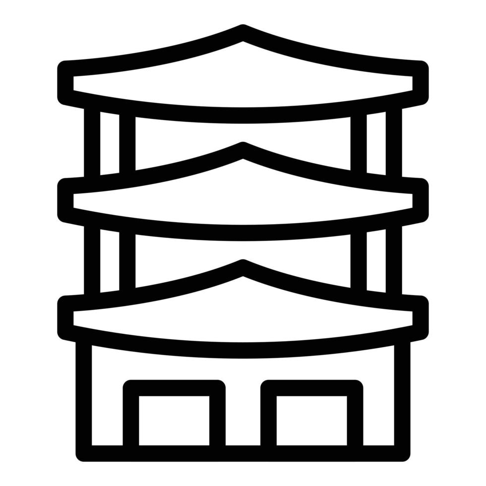 Stadt Pagode Symbol Umrissvektor. japanisches Kyoto vektor