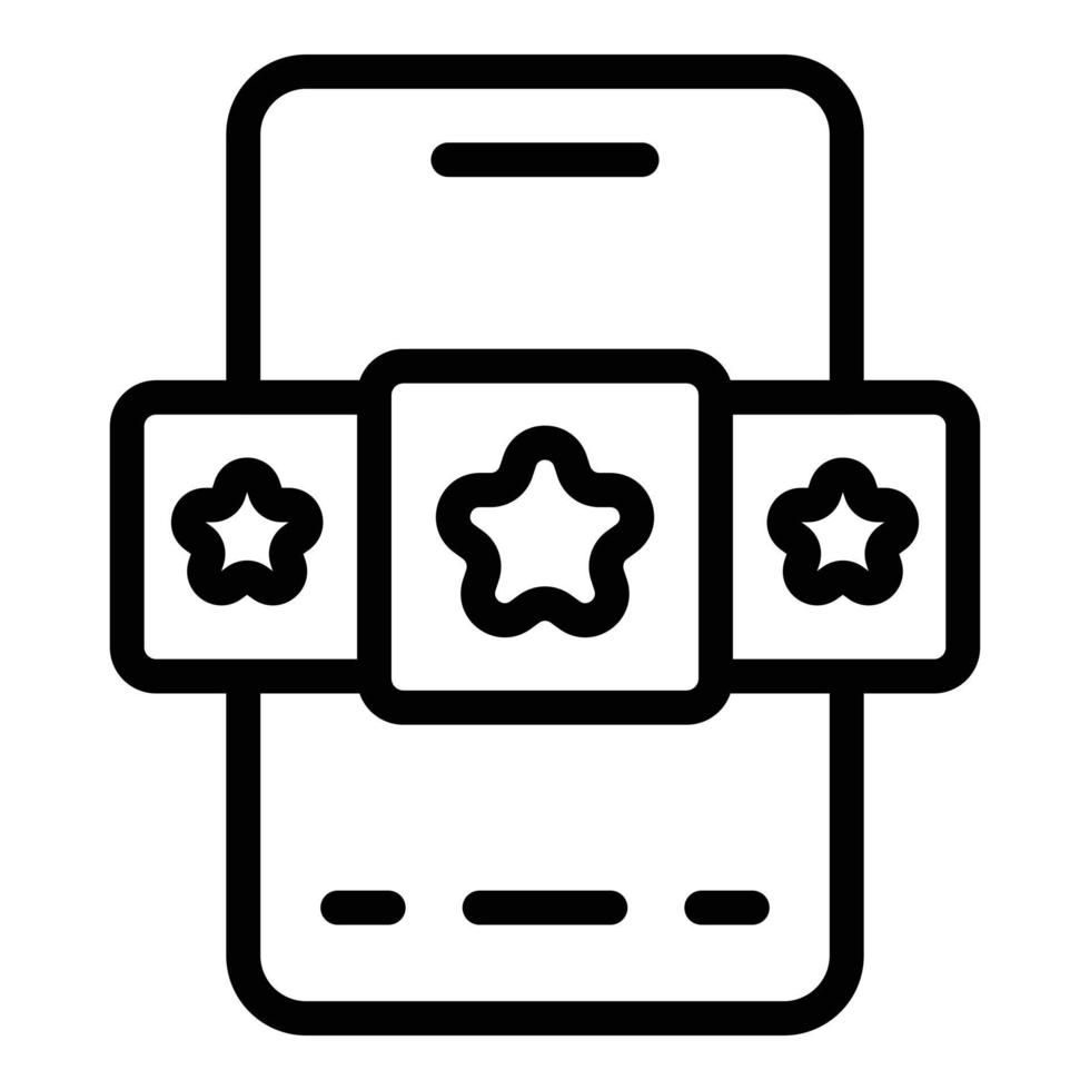 Telefon-App-Bewertungssymbol-Umrissvektor. Fingerbildschirm vektor