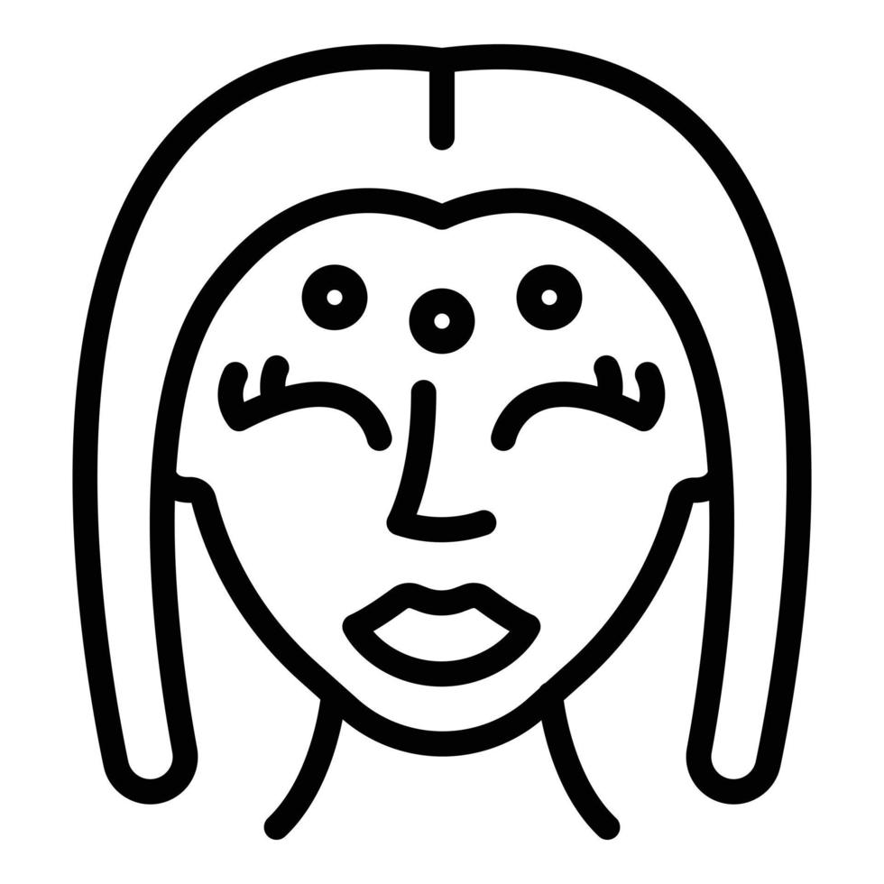 Symbol Umrissvektor für Massage-Gesichtsbehandlung. Frauengesicht vektor