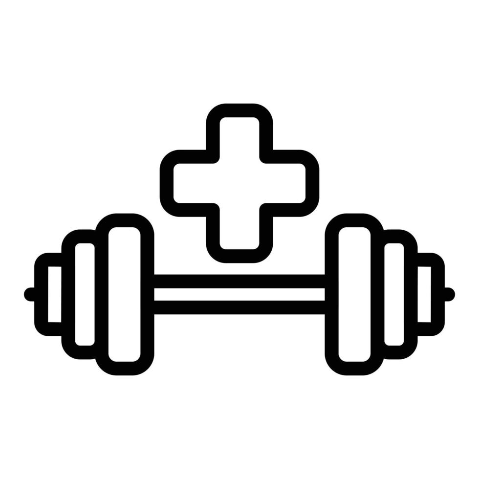 Wiederherstellungs-Langhantel-Symbol-Umrissvektor. Fitness-Herz vektor