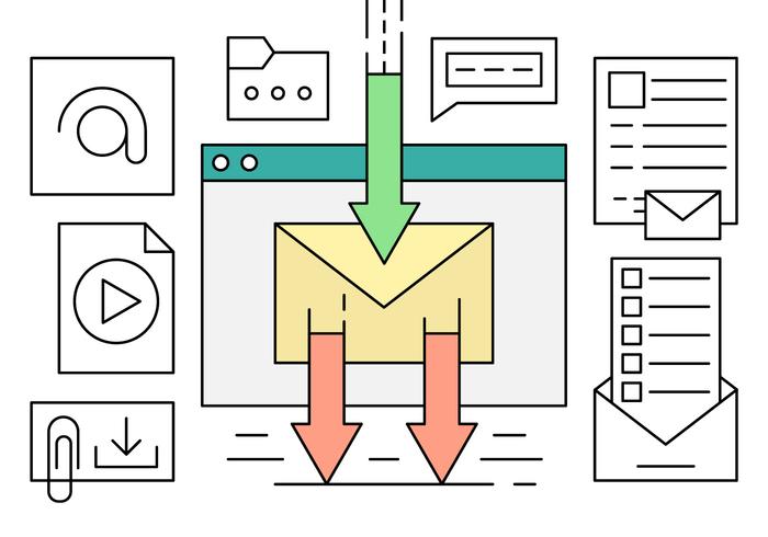 Linjär e-postmarknadsföring vektor