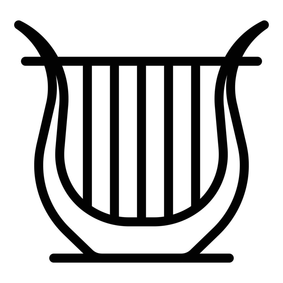grekland harpa ikon översikt vektor. palats stad vektor