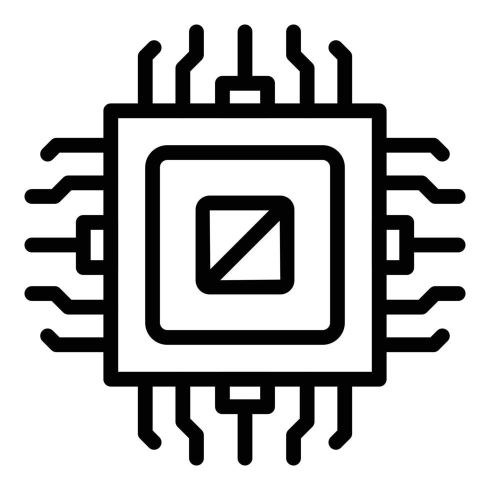 Software-Prozessor-Icon-Umrissvektor. Bauprozess vektor