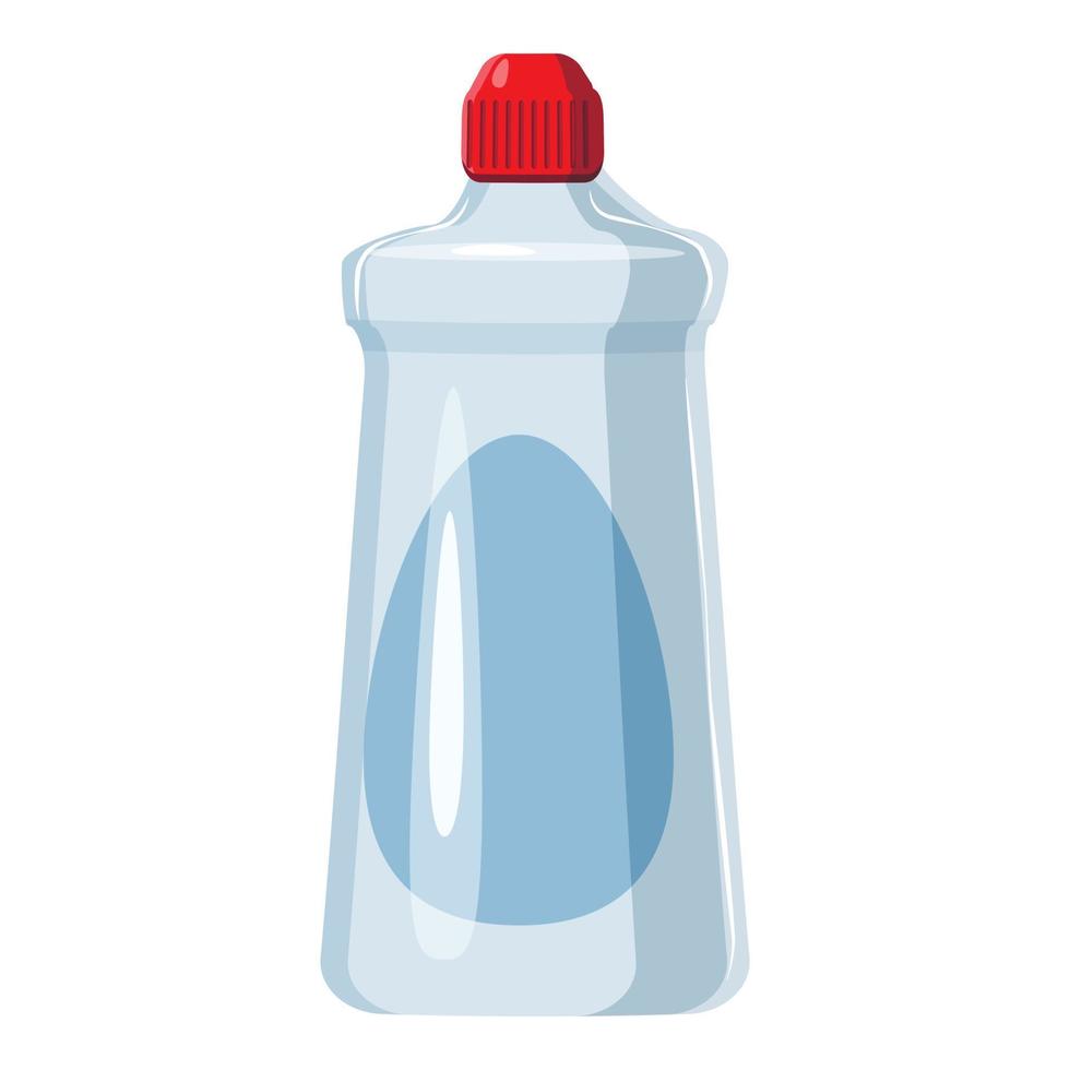 Waschmittel weiße Flasche Symbol, Cartoon-Stil vektor