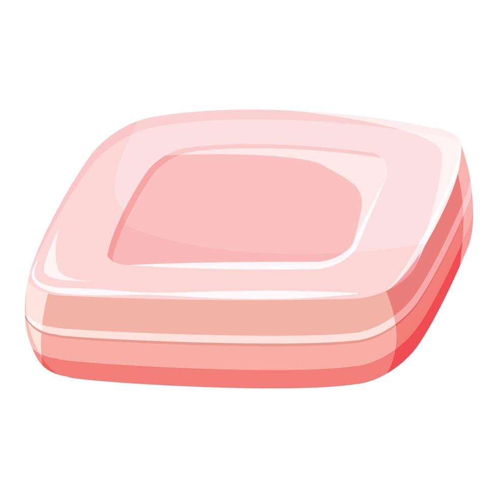 rosa tvål bar ikon, tecknad serie stil vektor